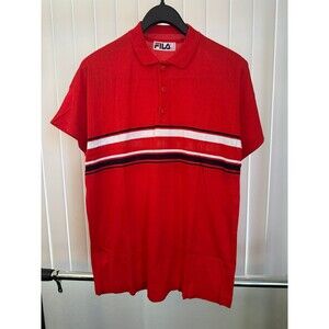 NWOT Vintage Old Stock Men’s FILA  80’s Red Polo Shirt  Size US 40  Medium